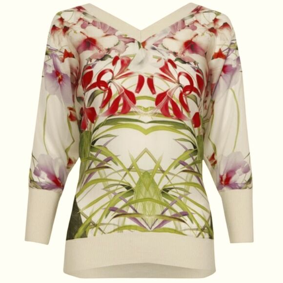 Ted Baker London Gotia Mirrored Tropics Sweater Sz 2 - Picture 1 of 13